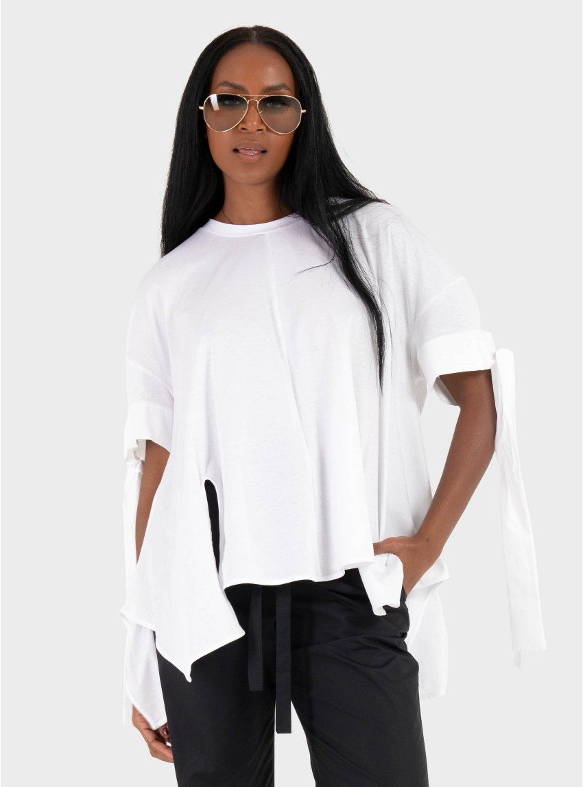 Mei Mei J A-Shape Loose T-Shirt - White