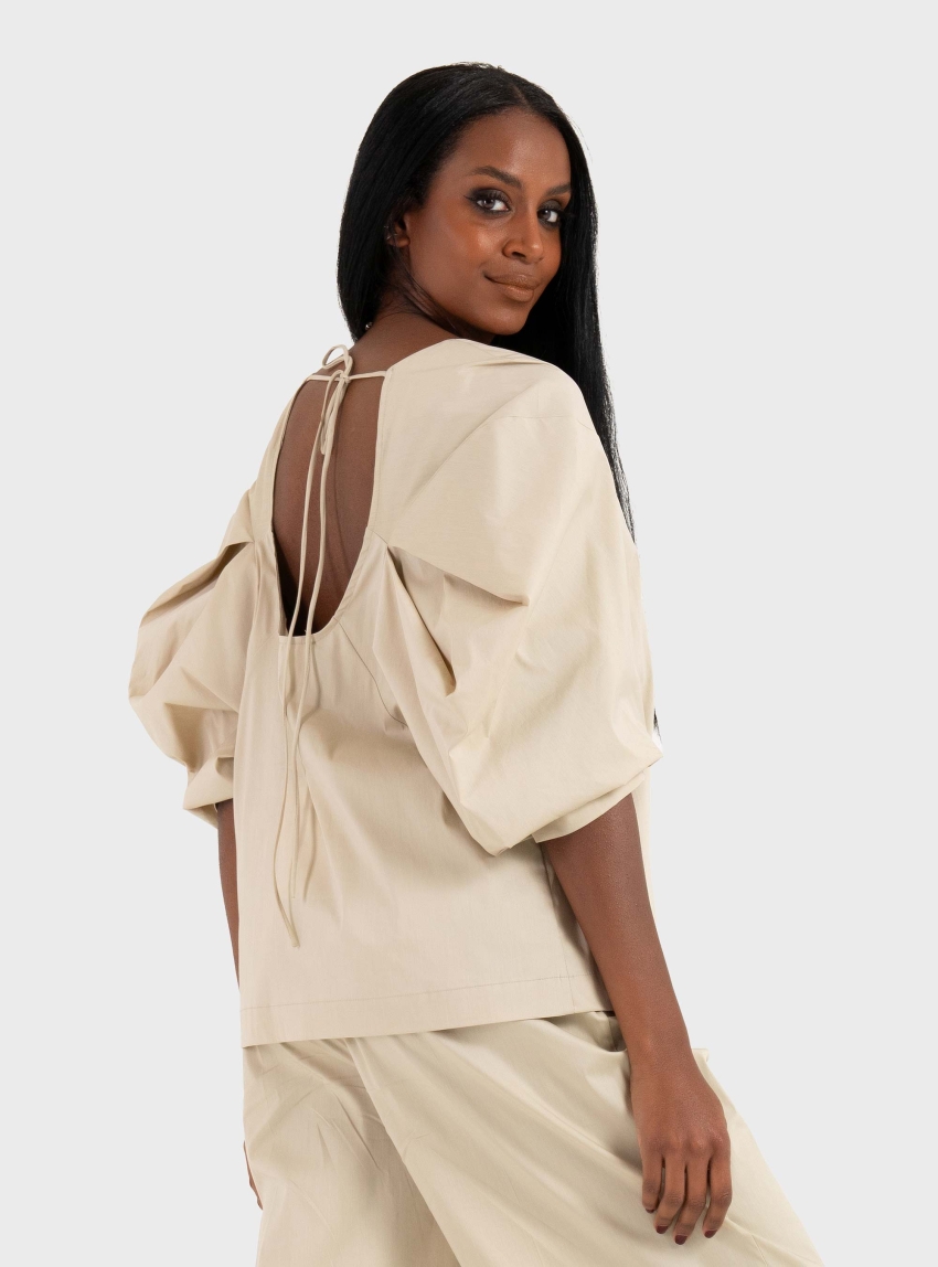 Mei Mei J Open Back Top  - Off White
