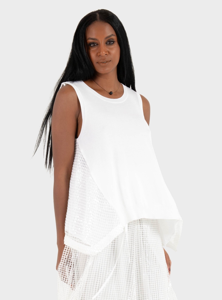Mei Mei J Sleeveless Top - Off White