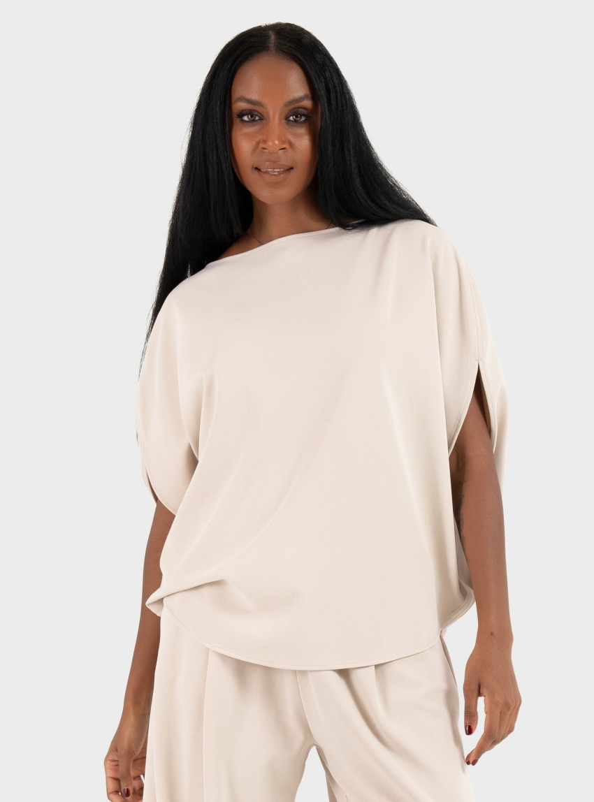 Mei Mei J O-Shape Top - Light Beige
