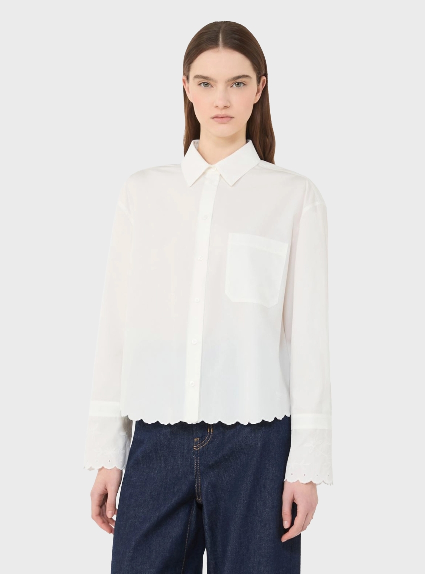Weekend Max Mara Breast-pocket cotton shirt NEUTRO - Ivory