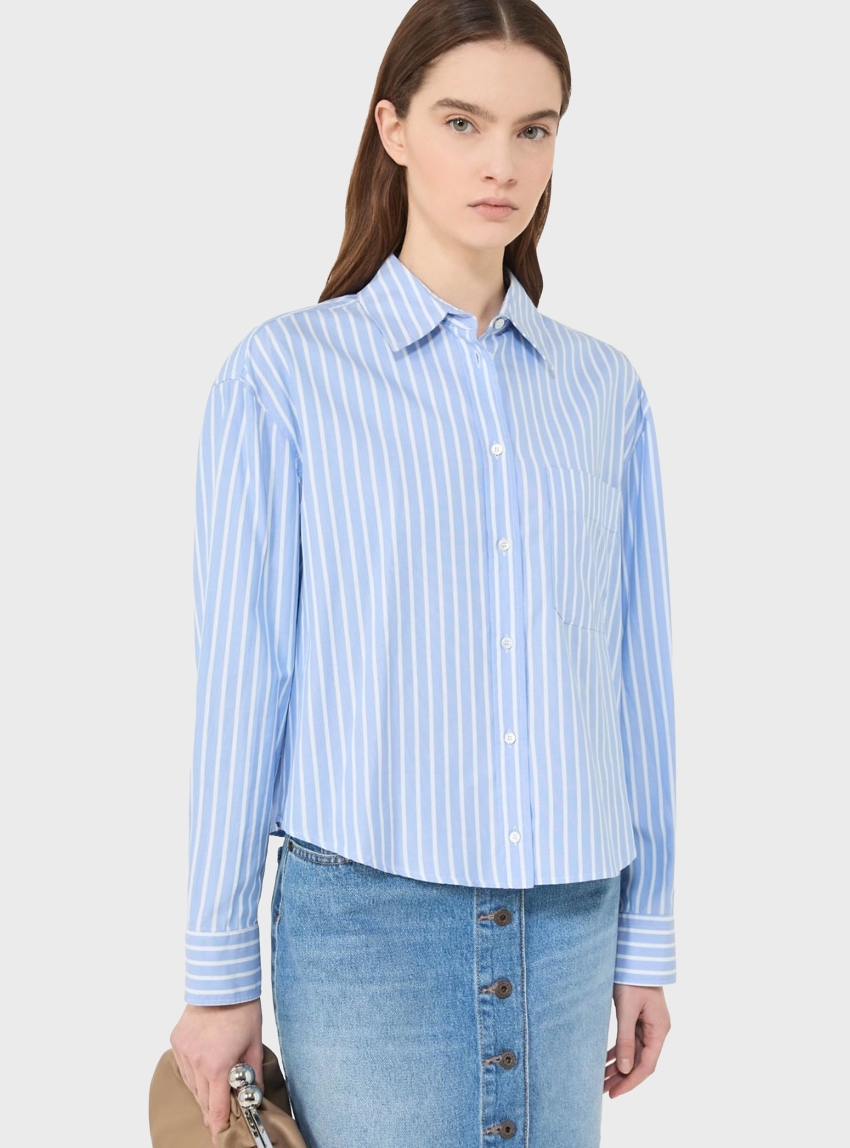 Weekend Max Mara Striped cotton Oxford shirt CARTONE - Light Blue