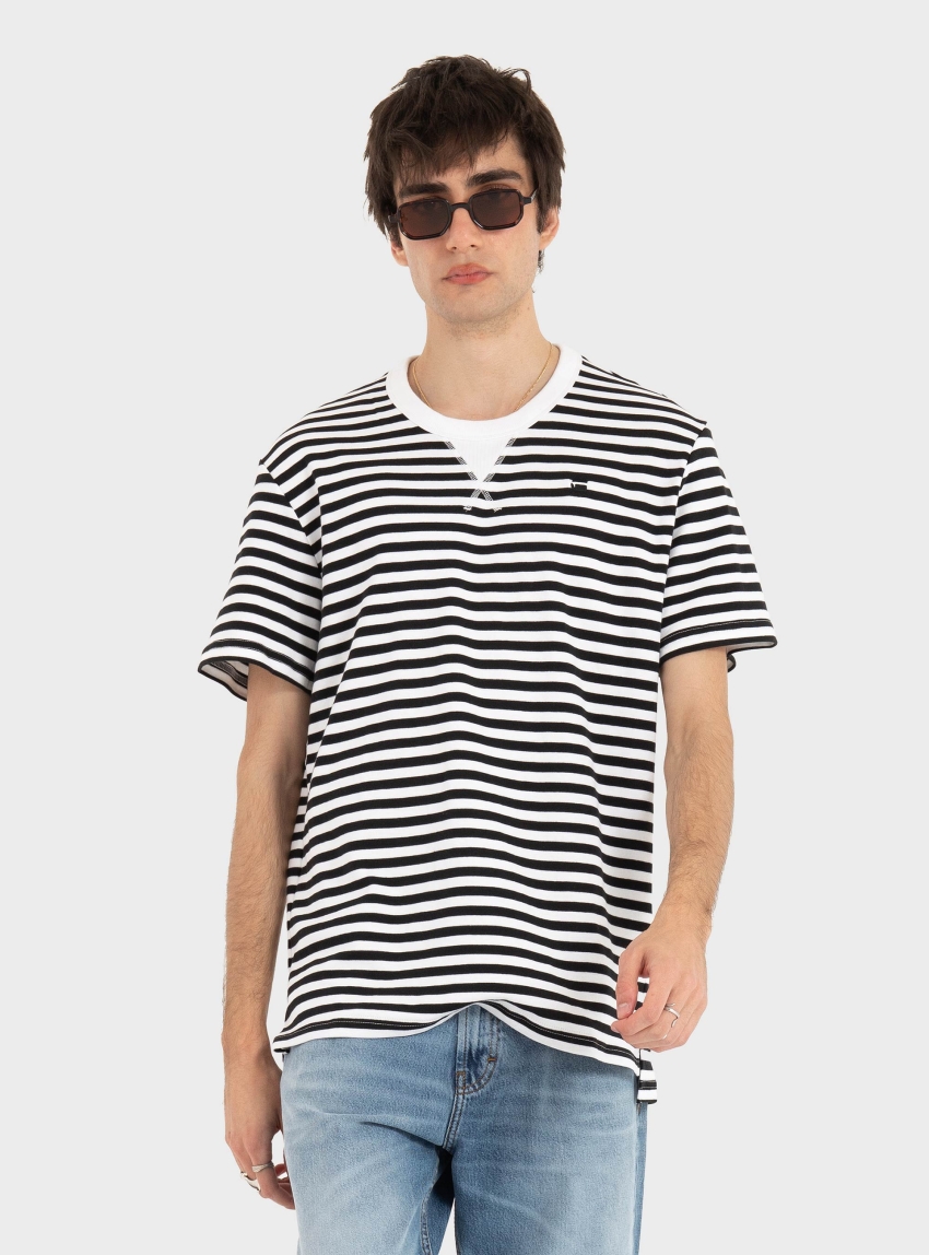 G-Star Nifous Stripe T-Shirt - Striped Black & White