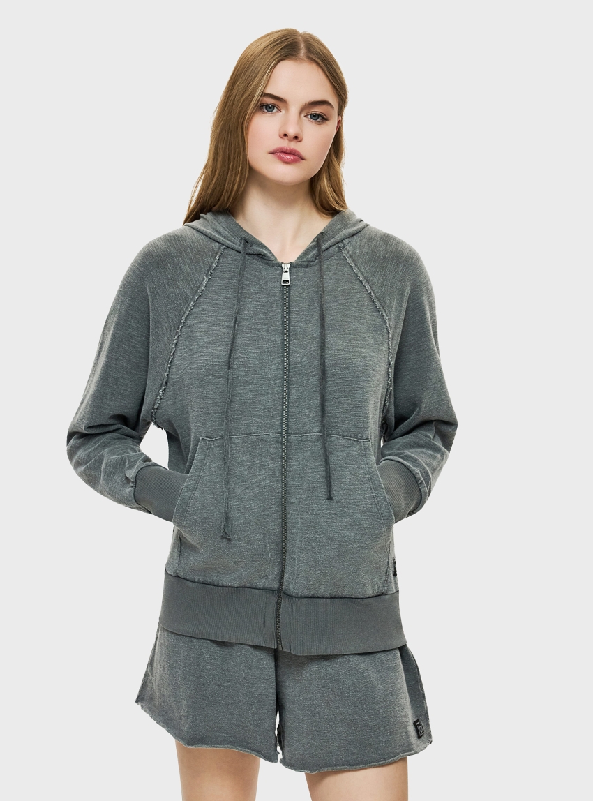 Dirty Laundry Regular Raglan Fullzip - Grey