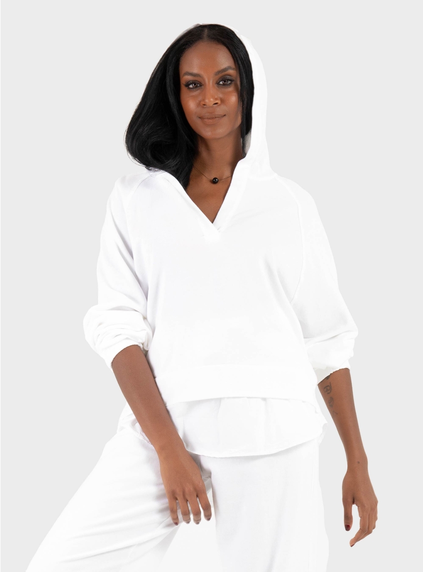 Deha Parachute Trim Hoodie - White