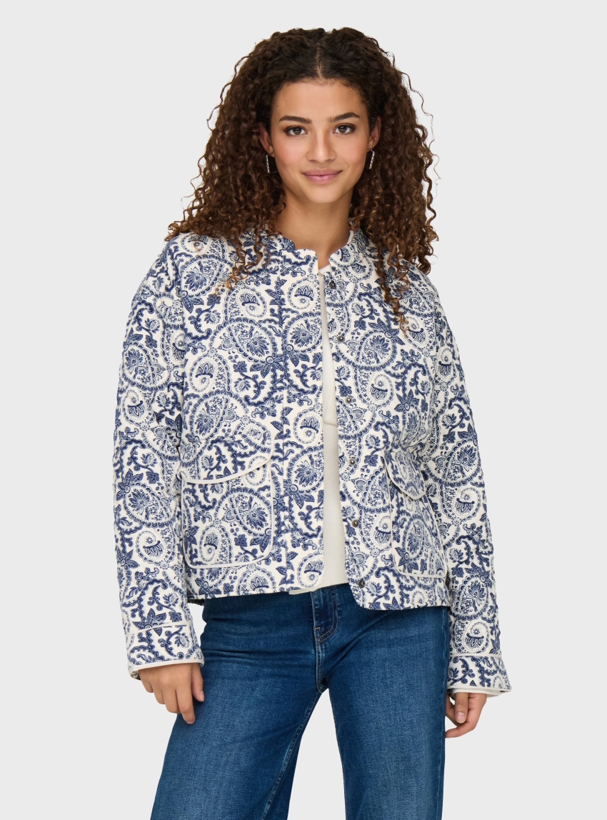 Only Hallie Quilted Jacket - Printed Blue