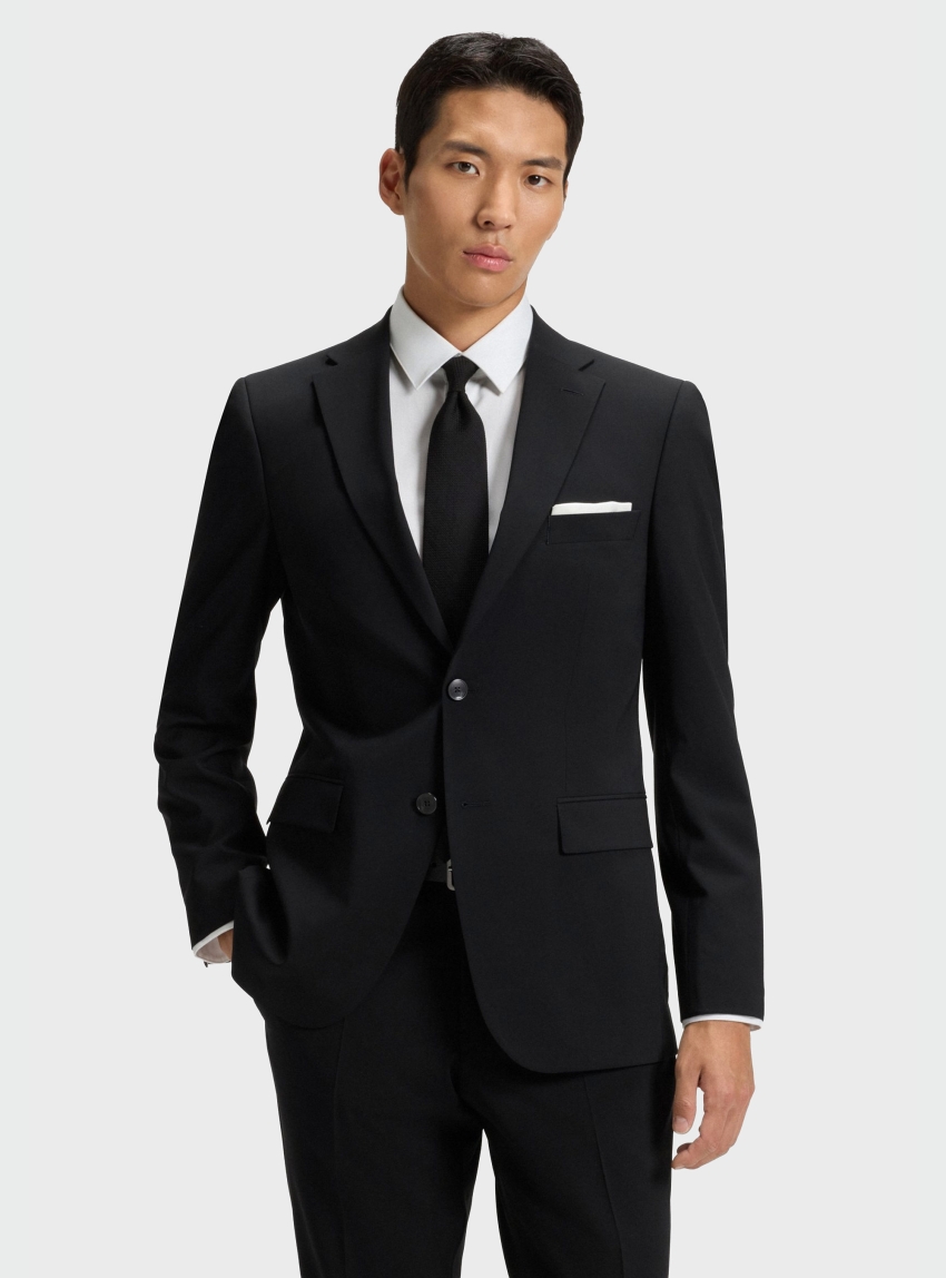 BOSS Slim-Fit Suit Blazer In A Wool Blend H-Harvey-MM-C-NF - Black
