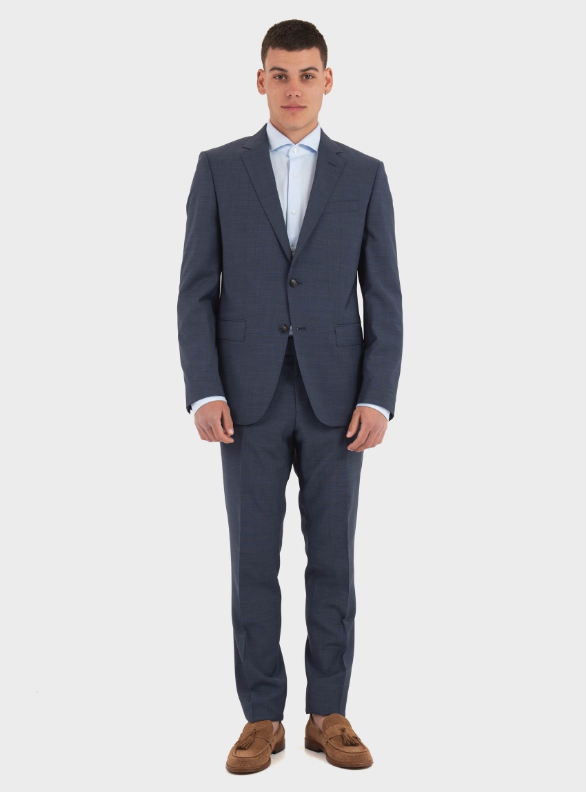 BOSS Two-Piece Slim-Fit Suit In Virgin Wool H-Huge-2Pcs-253 - Blue