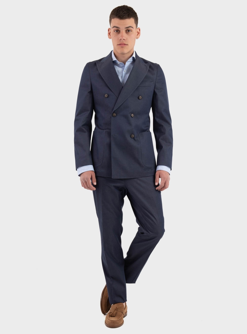 BOSS Two-Piece Slim-Fit Suit In Stretch Cotton  C-Huge-2Pcs-DB-262 - Dark Blue