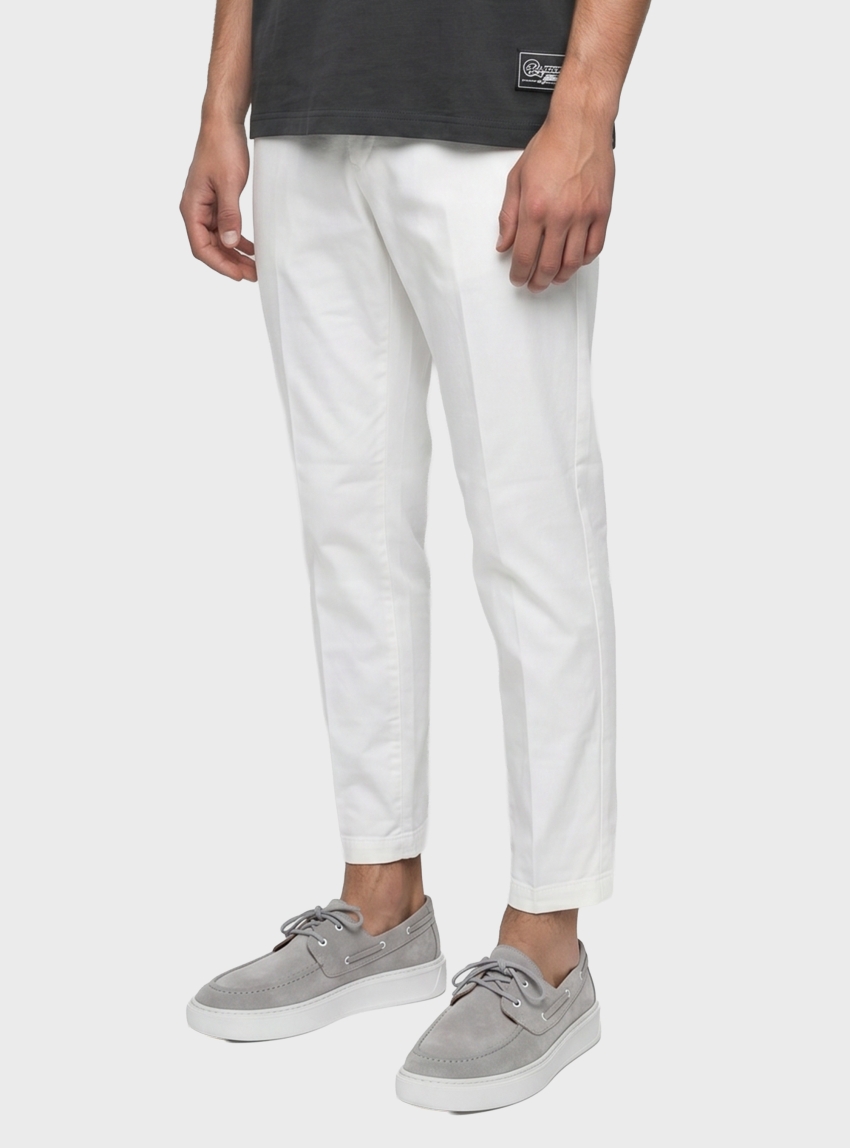 BOSS Tapered-Fit Trousers In A Lyocell Blend C-Perin-W-262F - White