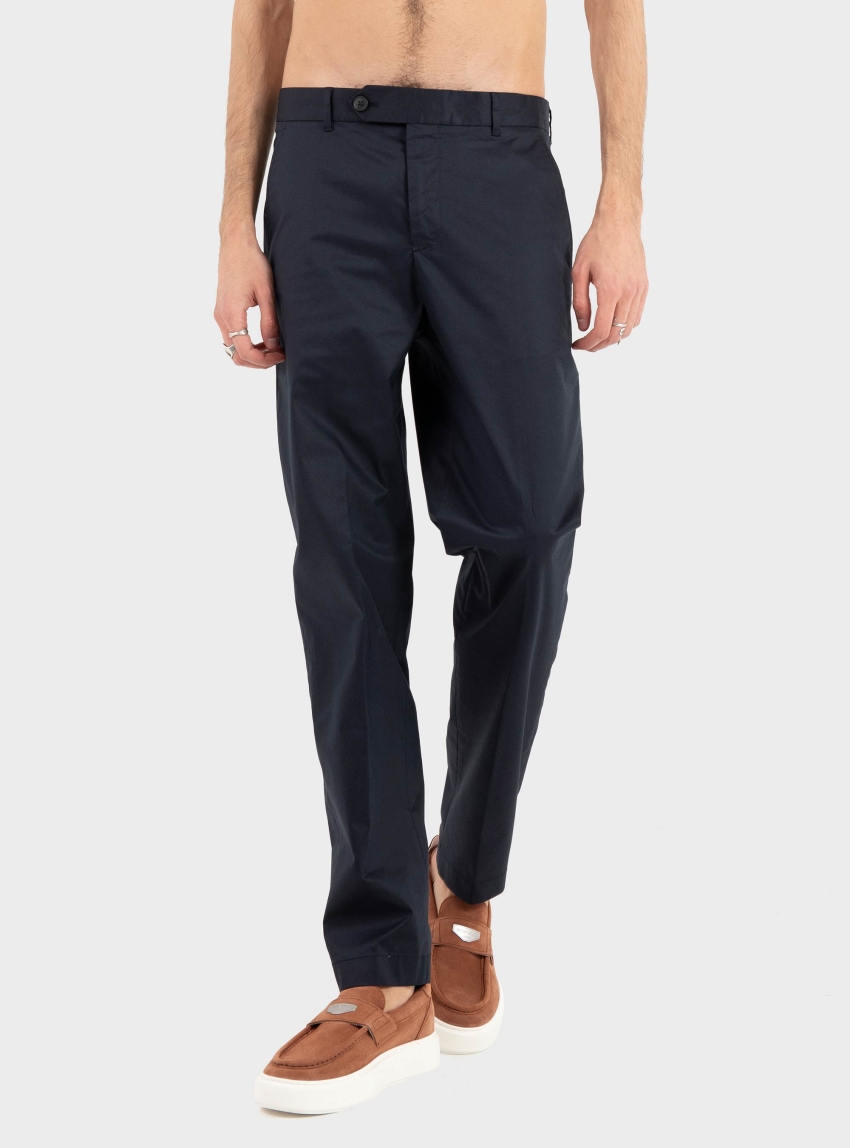 BOSS Tapered-Fit Trousers In A Lyocell Blend C-Perin-W-262F - Dark Blue