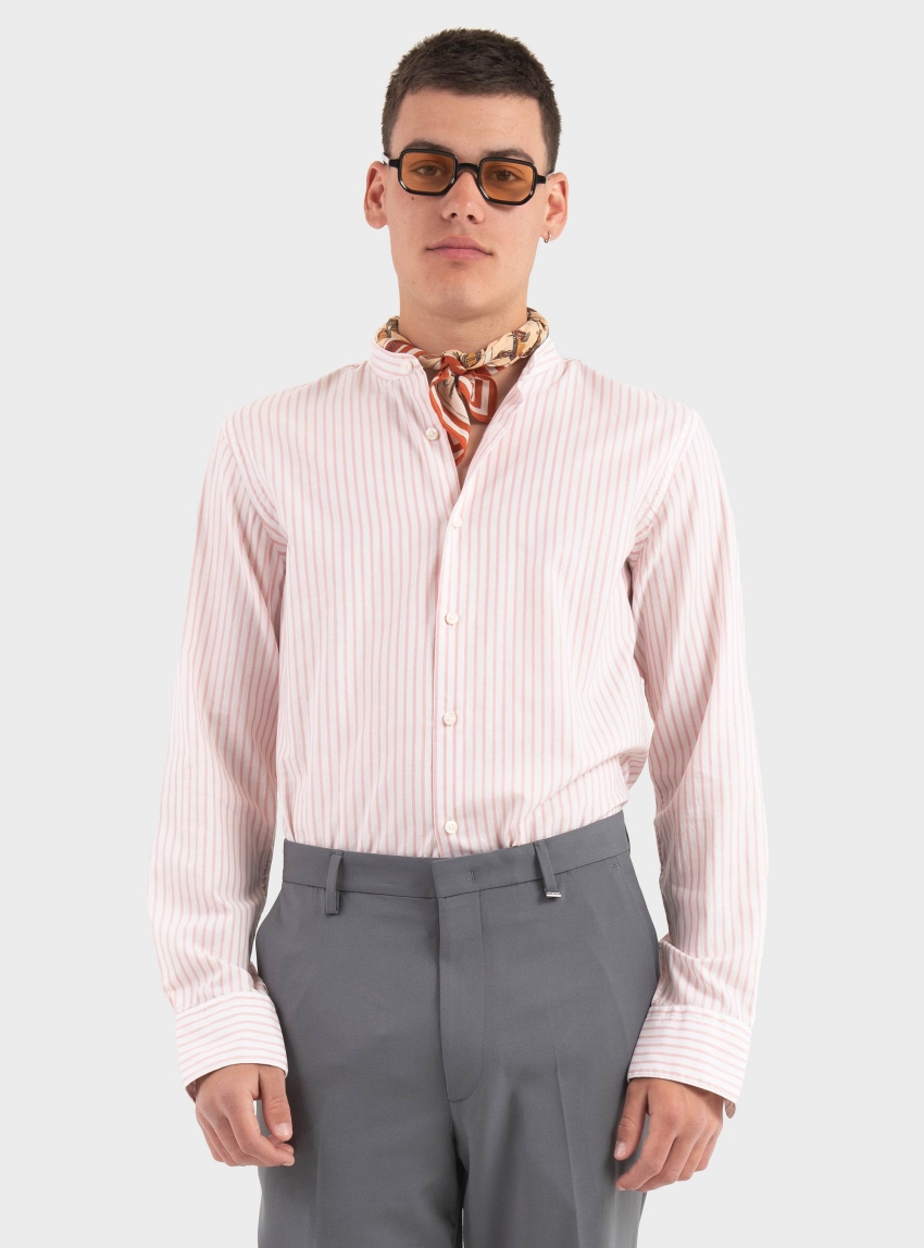 BOSS Slim-Fit Shirt In Herringbone-Stripe Cotton C-HANK-ST-262 - Light Pink