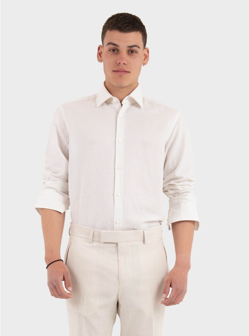 BOSS Regular-Fit Shirt In Linen Blend C-JOE-K-262 - White