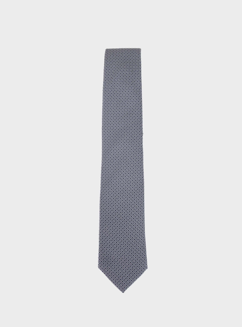 BOSS Silk-Blend Tie With Jacquard-Woven Pattern H-TIE CM 7.5 262 - Dark Blue