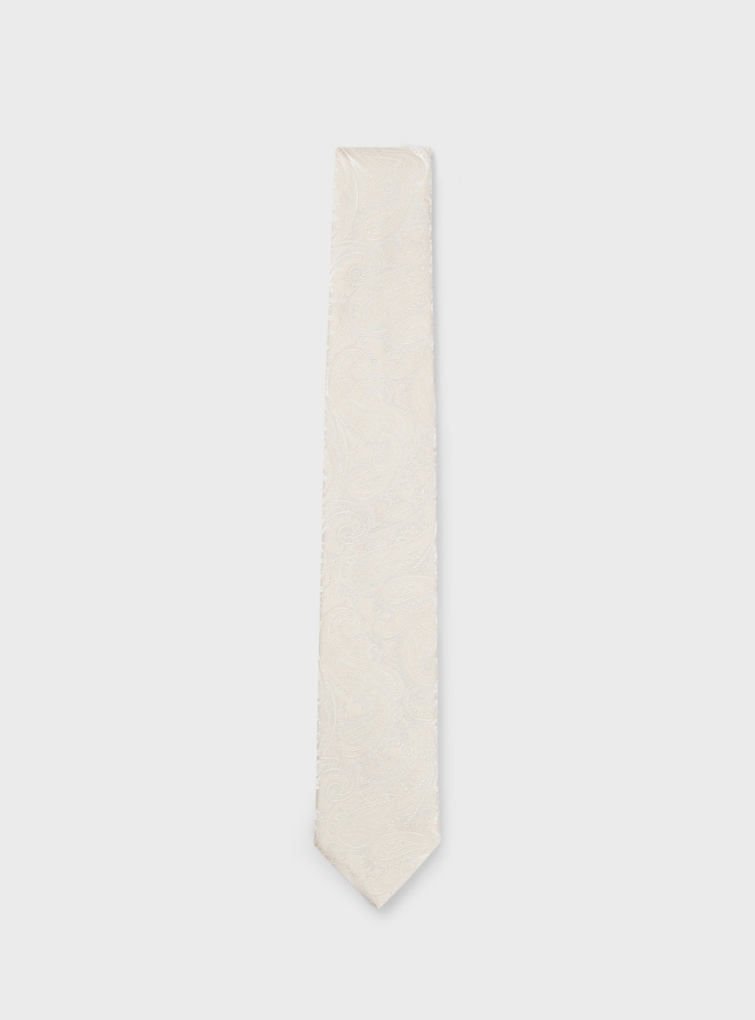 BOSS Silk-Blend Tie With Paisley Jacquard H-TIE CM 7.5 262 - Natural