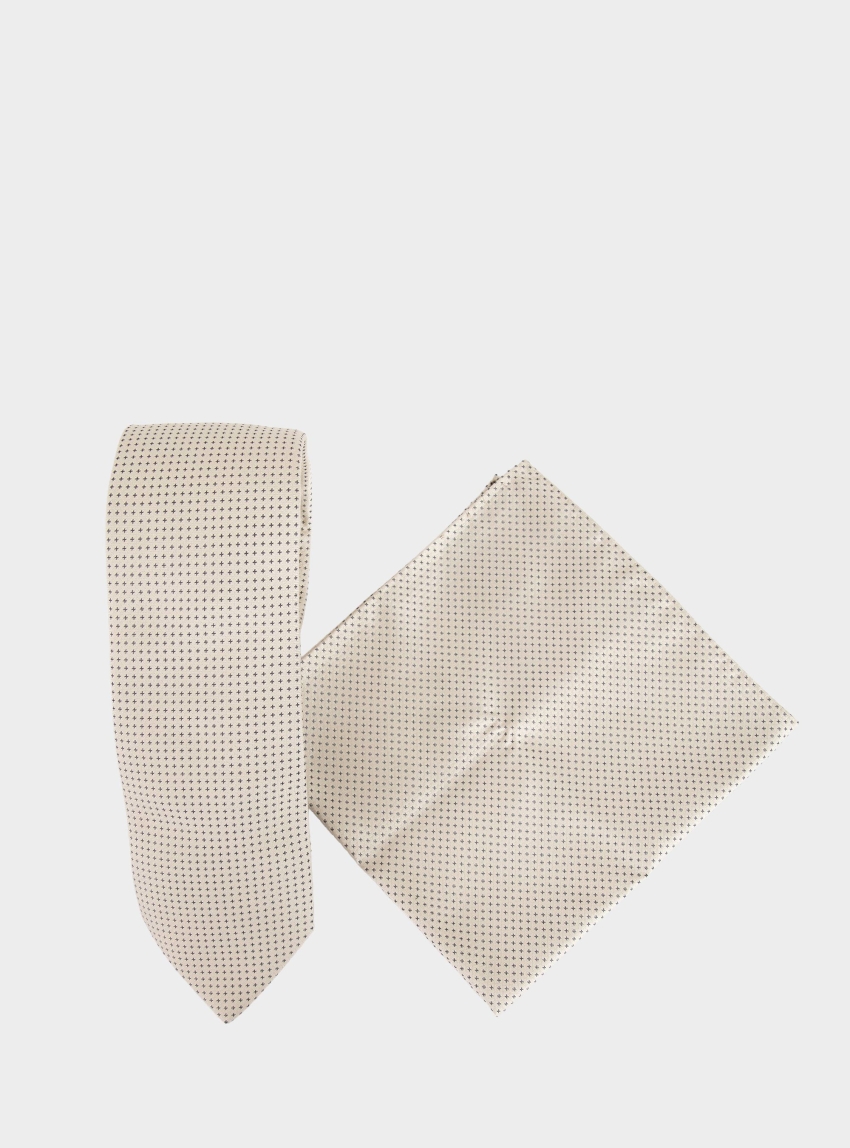 BOSS Tie & Pocket Square Set H-SET TIE-PKT SQ 262 - Natural