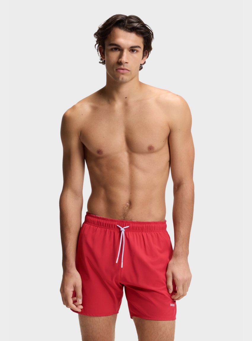 BOSS Quick-Dry Swim Shorts With Logo Detail  Tio - Red