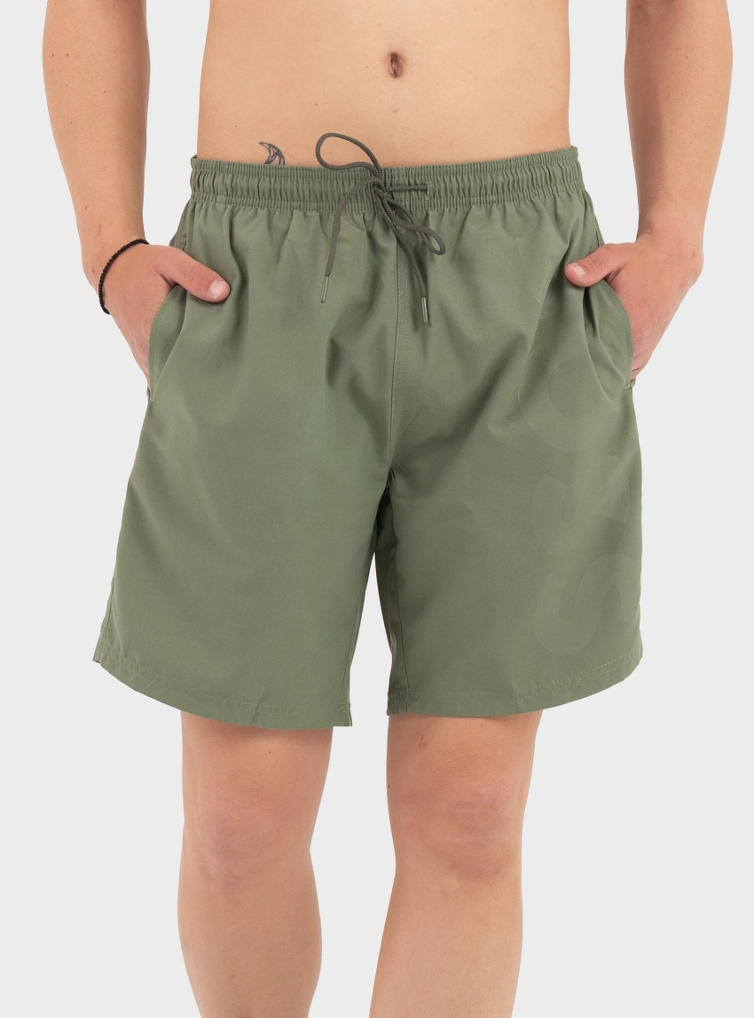 BOSS Swim Shorts With Heat-Embossed Logo  Orca - Olive 