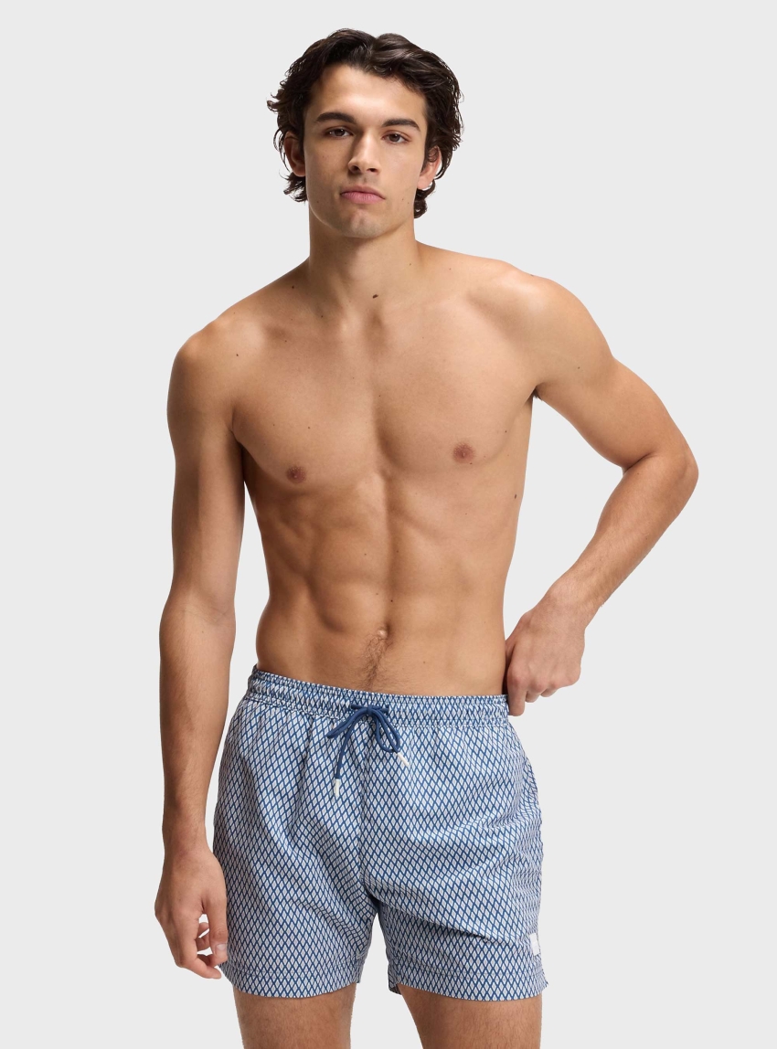 BOSS Micro-Print Swim Shorts In Quick-Dry Fabric  Vibe - Blue