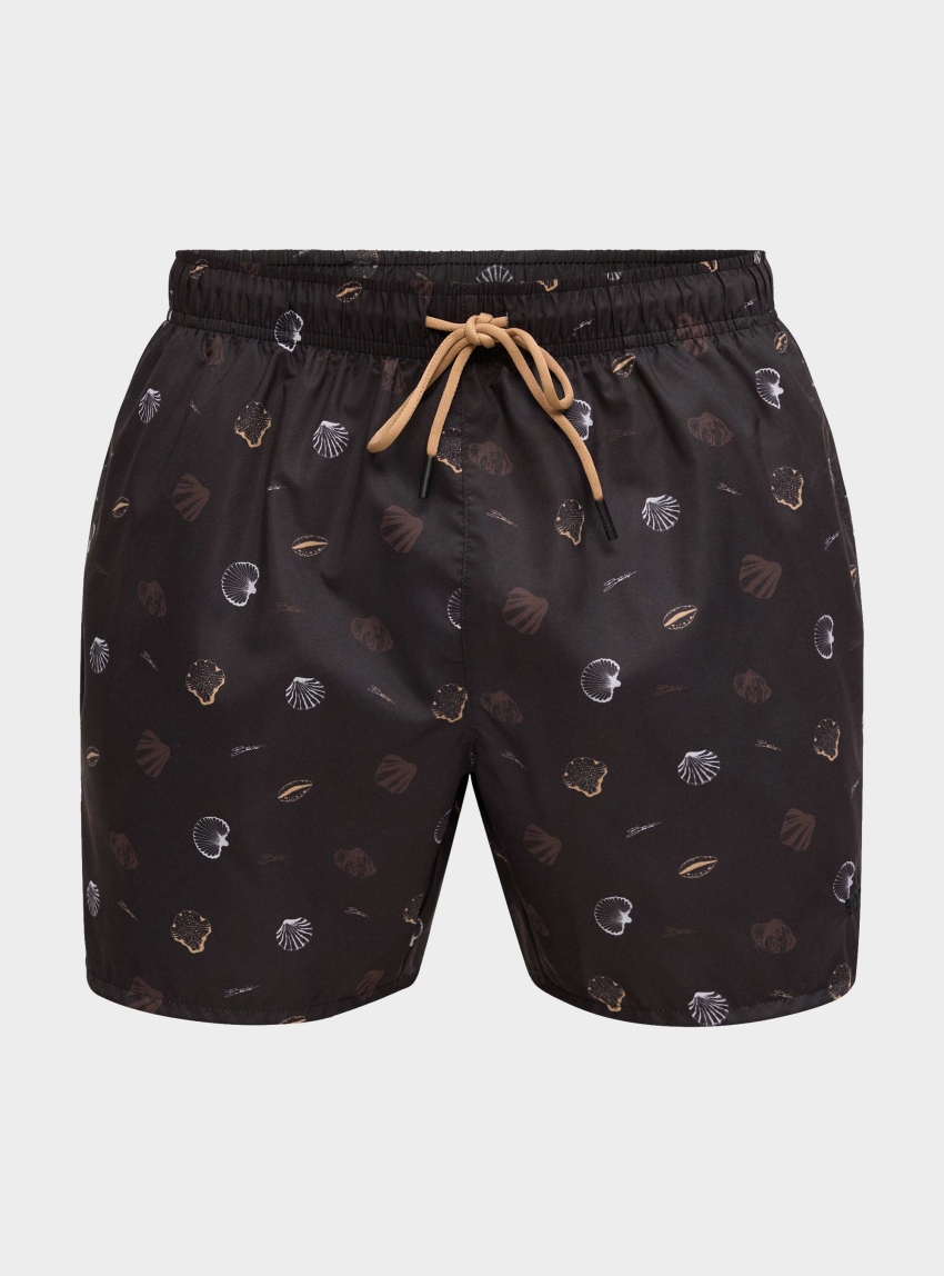 BOSS Printed Swim Shorts Sunfish - Black