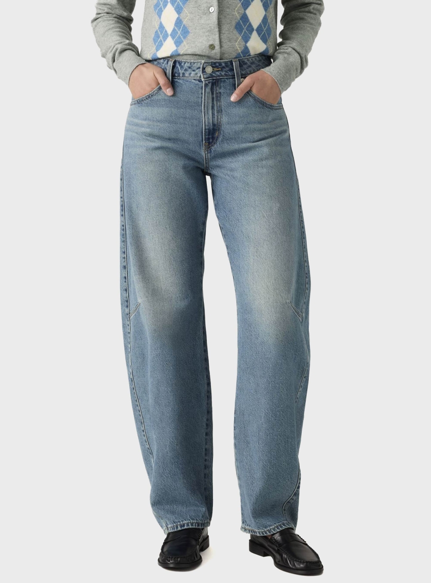 Levi's Baggy Dad Barrel Jeans - Medium Aged Denim