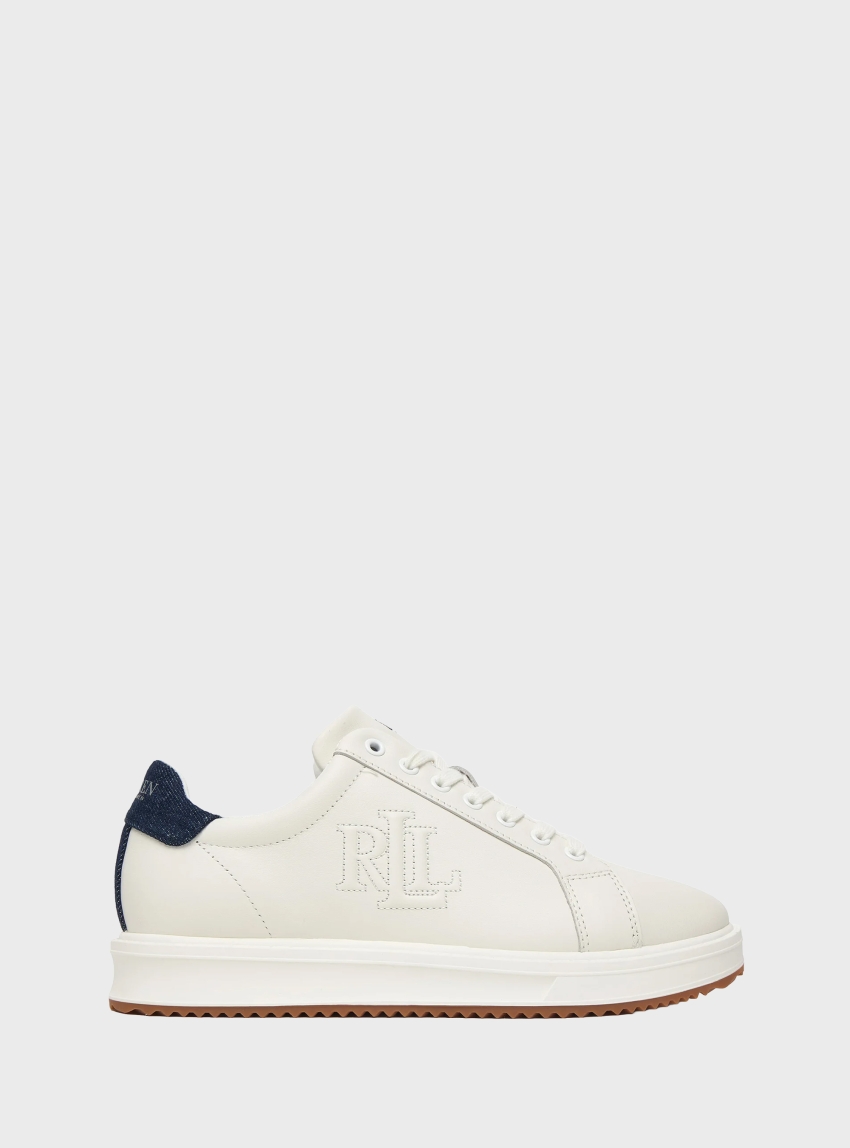 LAUREN Ralph Lauren Ainsley Leather Trainers - White