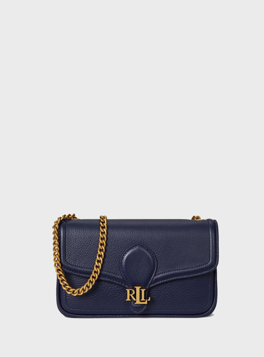 LAUREN Ralph Lauren Pebbled Leather Bradley Crossbody Wallet - Navy