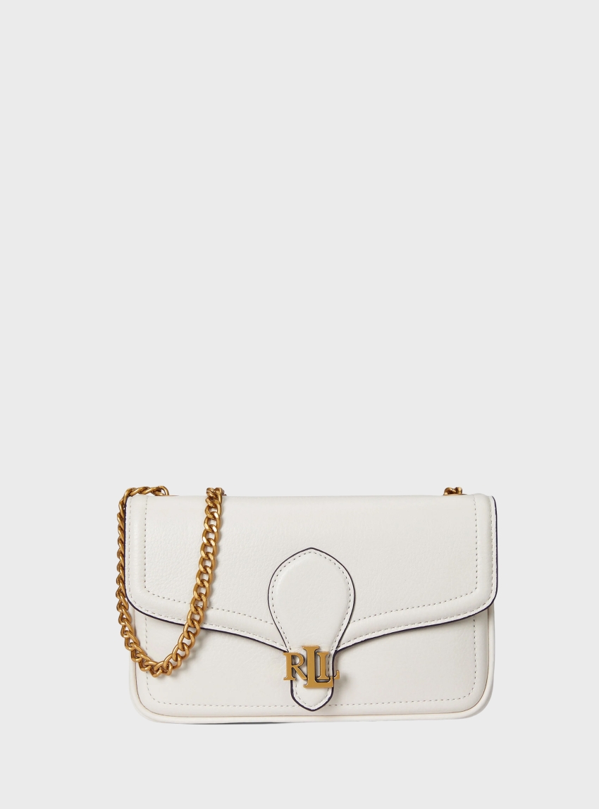 LAUREN Ralph Lauren Pebbled Leather Bradley Crossbody Wallet - White