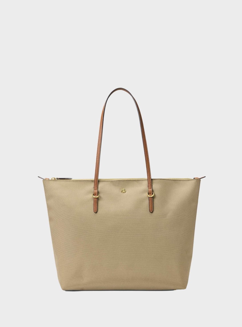 LAUREN Ralph Lauren Nylon Large Keaton Tote Bag - Beige