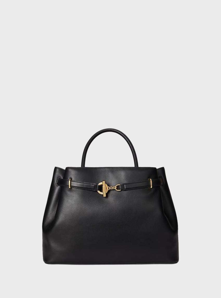 LAUREN Ralph Lauren Leather Large Blaike Satchel - Black