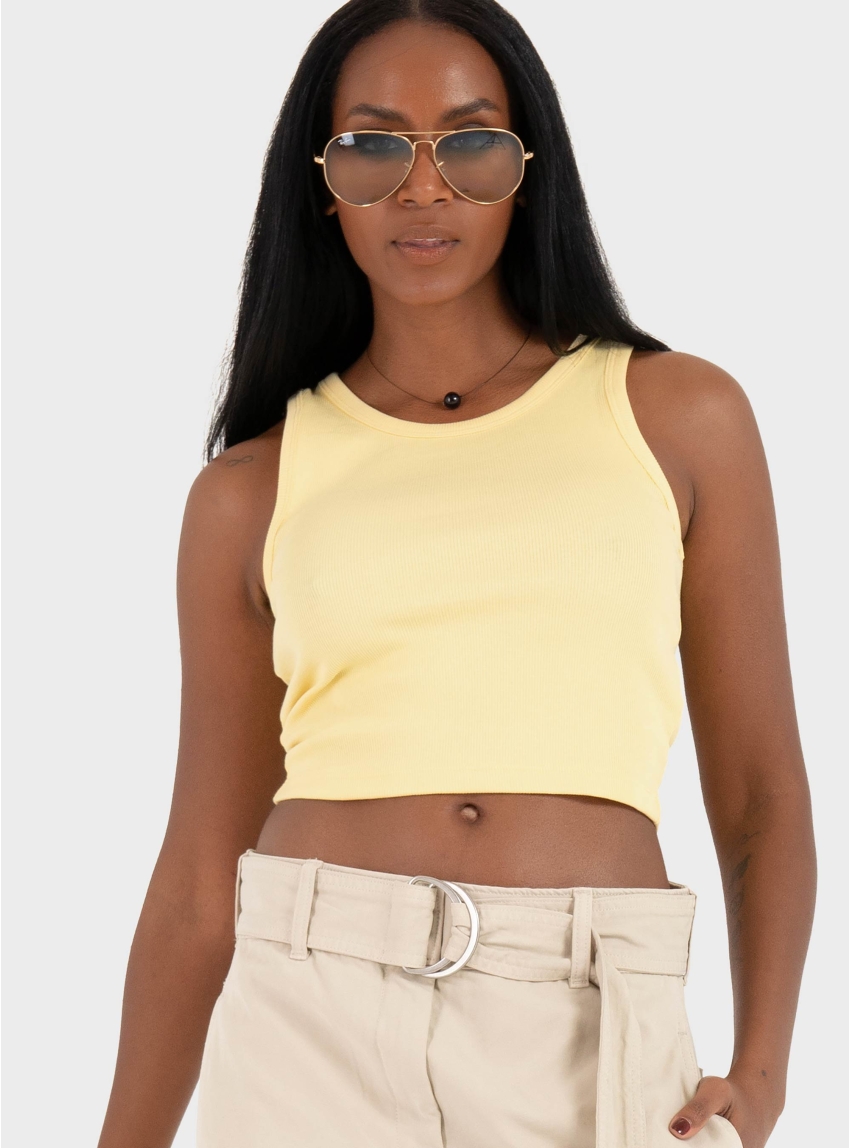 JJXX Fallon Rib Top - Banana