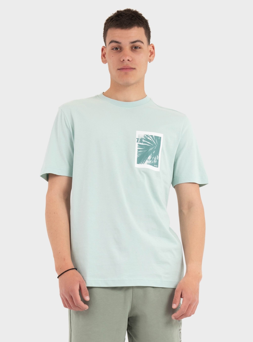 BOSS Cotton-Jersey T-Shirt With Graphic Print  Te_Board - Aquamarine