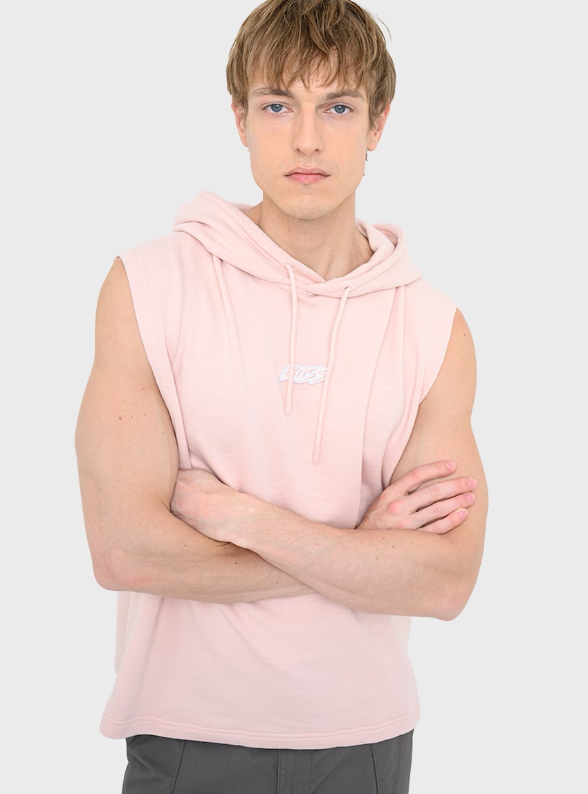 BOSS Sleeveless Hoodie We_Surfhood - Pink