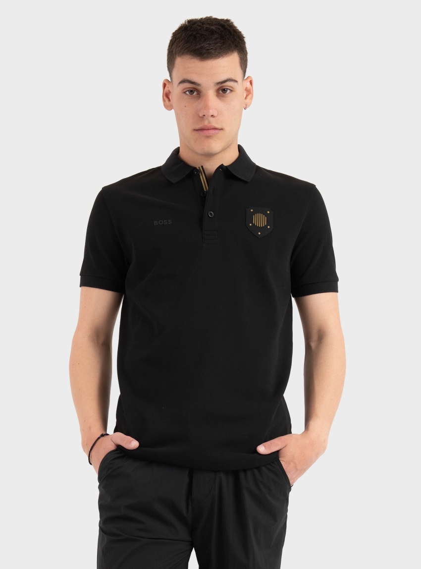 BOSS Paddy Polo Shirt With Country Flag Trims  PL_BB BC Lux Paddy - Black