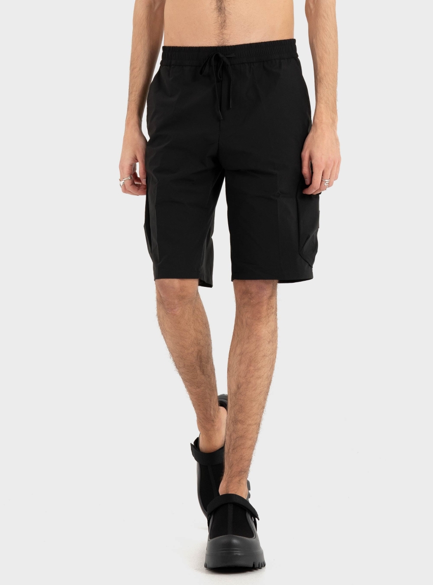 BOSS Tapered-Fit Shorts In Easy-Iron Stretch Poplin  S_Urbanex-Cargo - Black