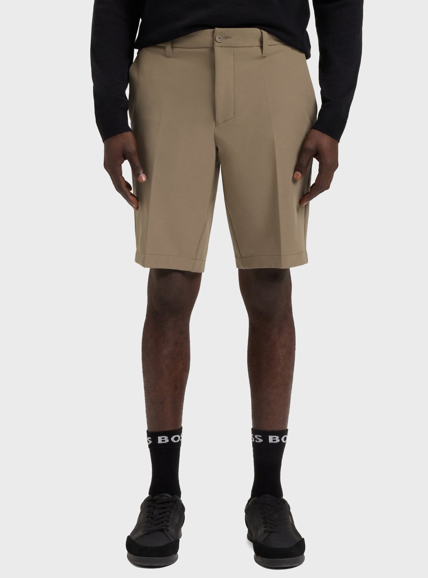 BOSS Slim-Fit Shorts In Water-Repellent Stretch Fabric  S_Commuter_10.5 inch - Dark Beige