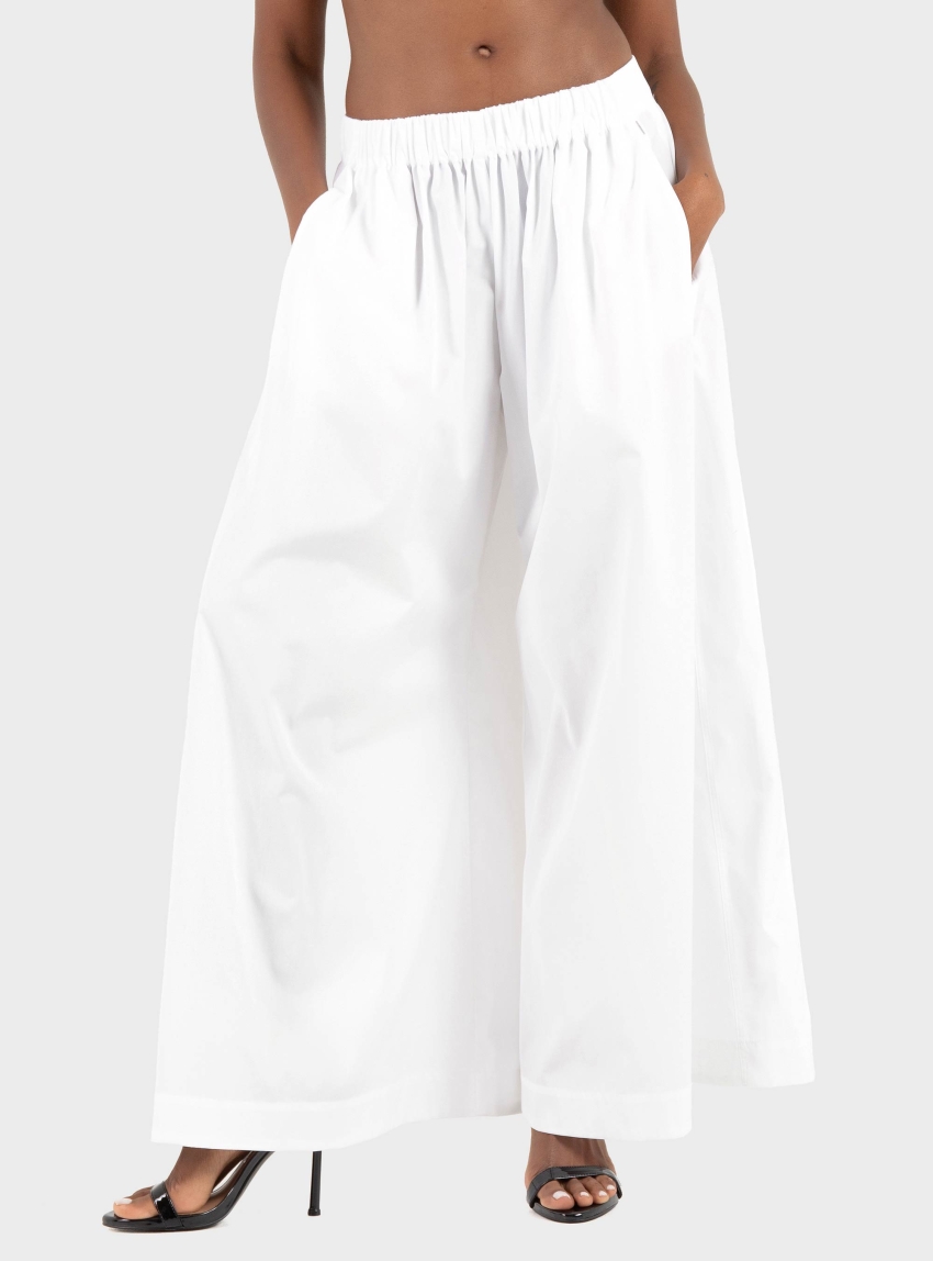 BOSS Wide Leg Trousers Talini - White