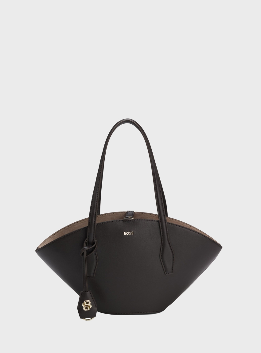 BOSS Large Tote Bag With Double B Monogram Key Ring  NUMAH Chapelier Tote - Dark Brown