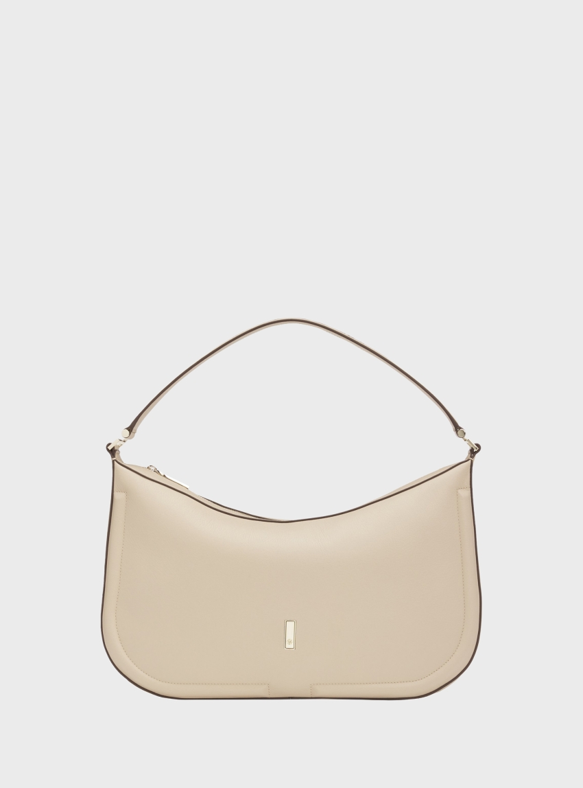 BOSS Ariell Hobo Bag In Leather Ariell New Hobo M - Beige