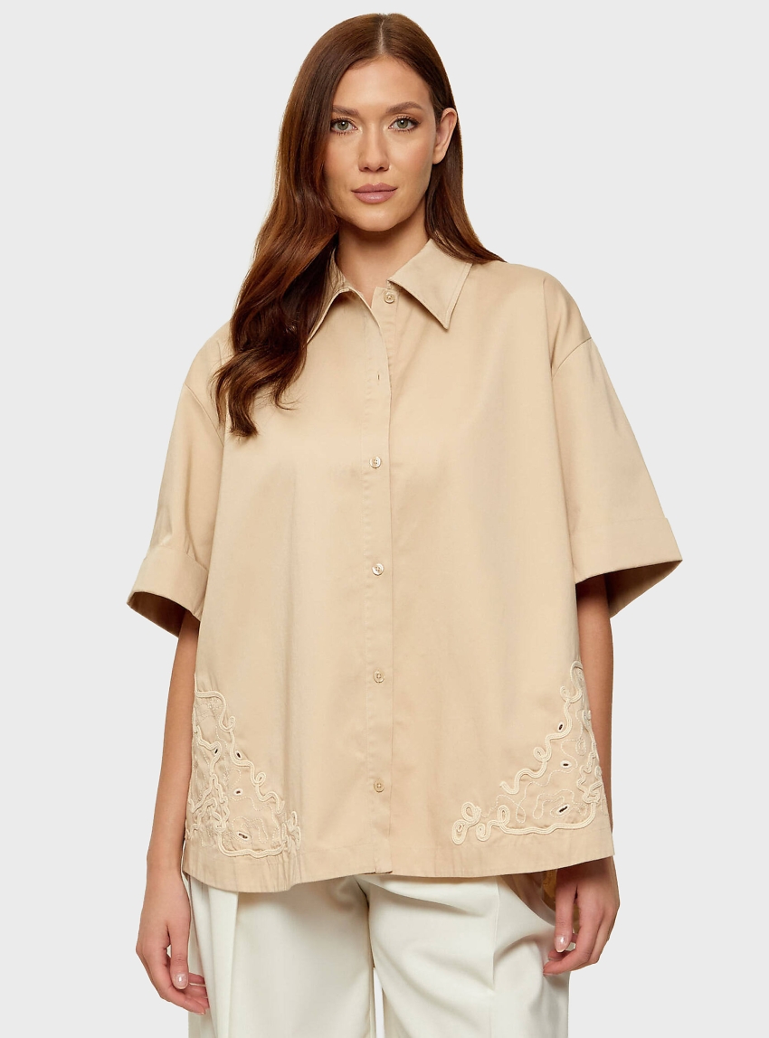 BOSS Oversized Shirt C_Balembroi - Beige