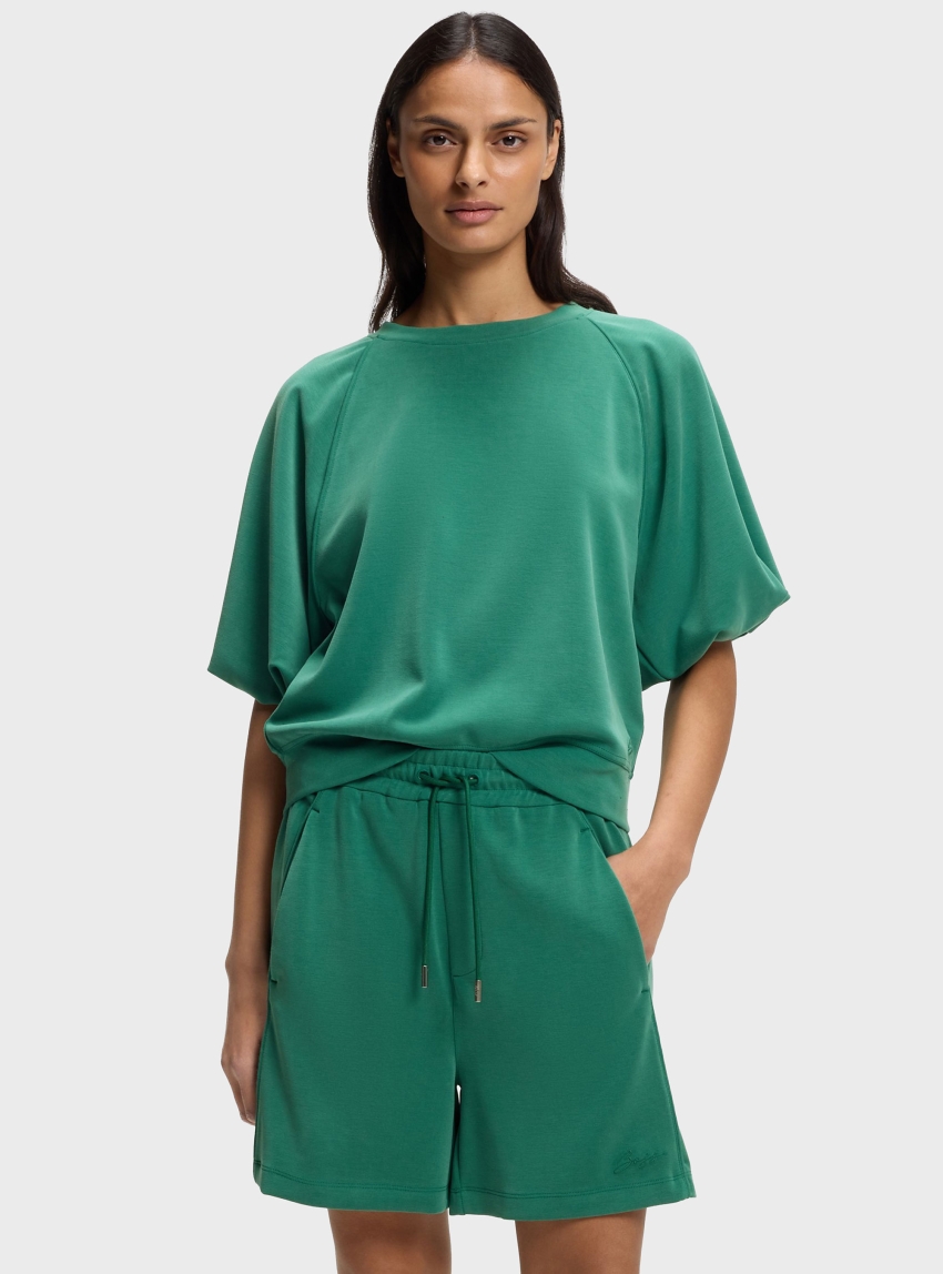 BOSS Oversized-Fit Sweatshirt With Short Balloon Sleeves  C_Etami - Dark Green