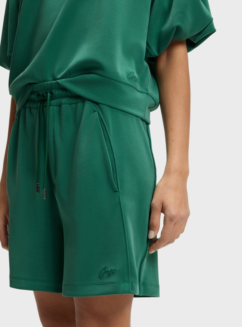 BOSS Modal-Blend Shorts With Dividing Seams  C_Eta - Dark Green