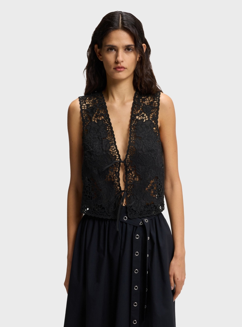 BOSS Cotton Poplin Top C_Idil - Black