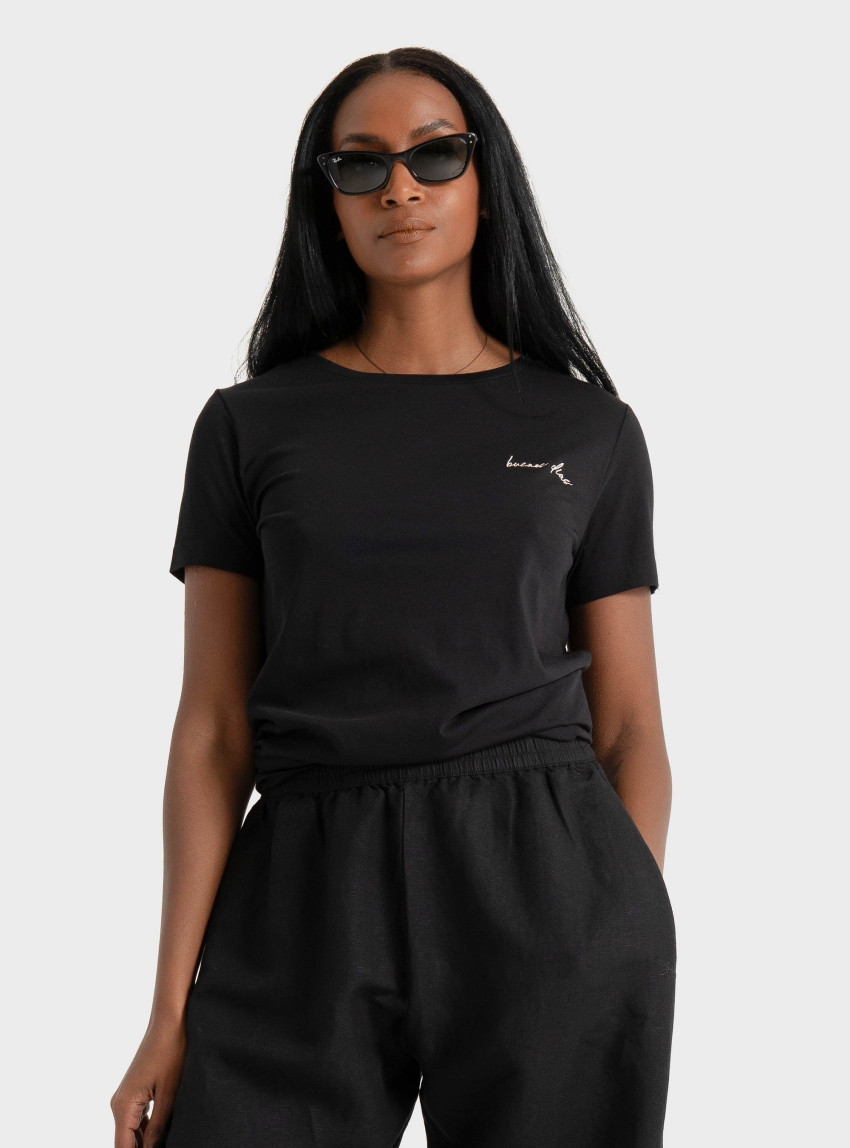 BOSS Cotton-Jersey T-Shirt C_Elove_4 - Black