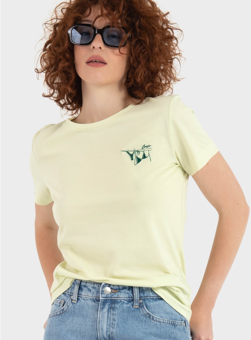 BOSS Cotton-Jersey T-Shirt C_Elove_4 - Pale Green