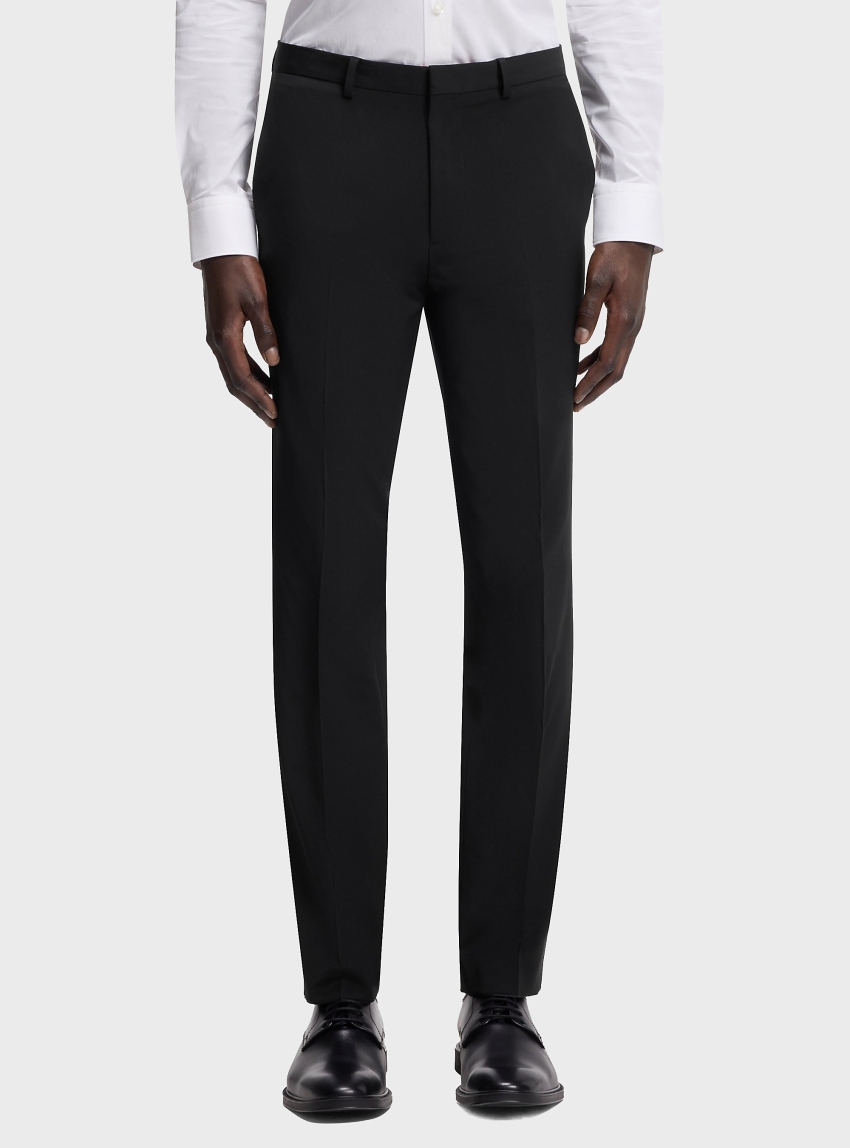 HUGO Extra-Slim-Fit Trousers In A Wool Blend  Hesten253X-MH - Black