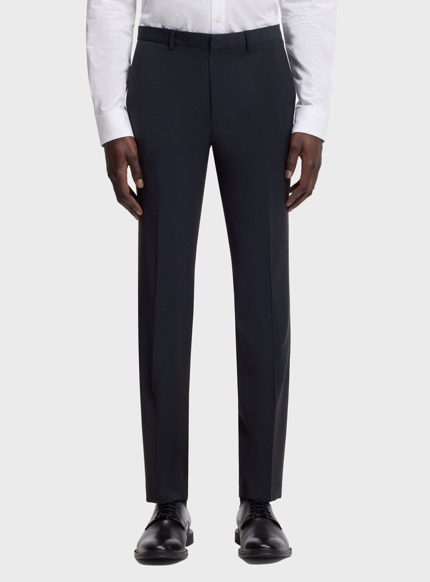 HUGO Extra-Slim-Fit Trousers In A Wool Blend  Hesten253X-MH - Dark Blue