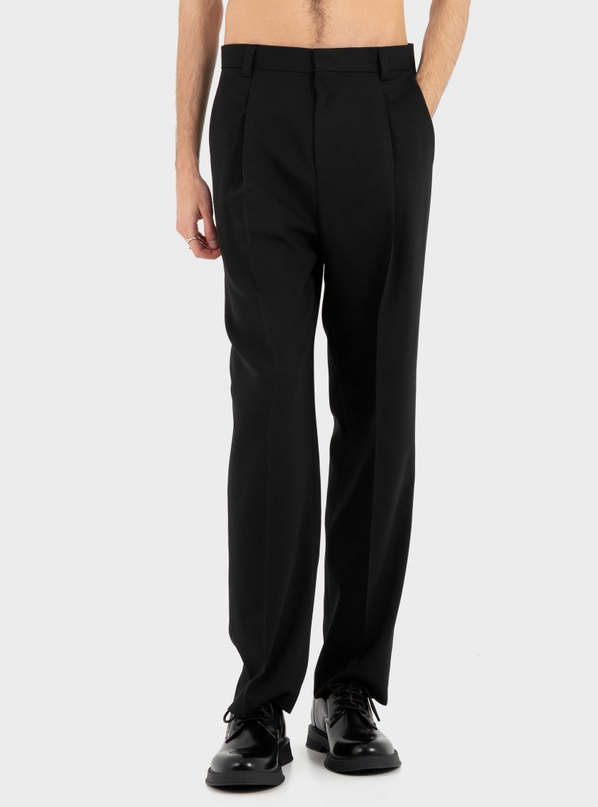HUGO Straight-Fit Trousers In A Wool Blend Tony262X - Black