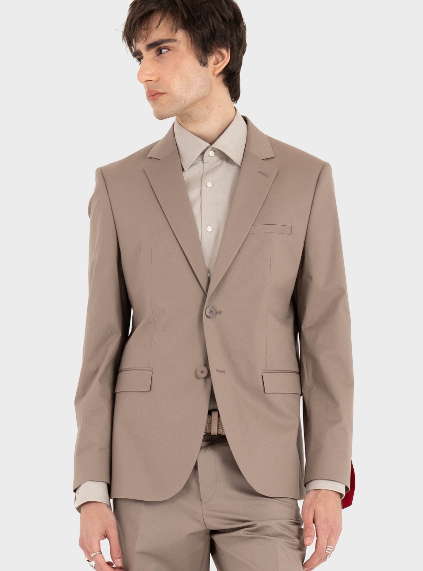 HUGO Extra-Slim-Fit Blazer In A Stretch Cotton Twill Arti253X - Light Brown
