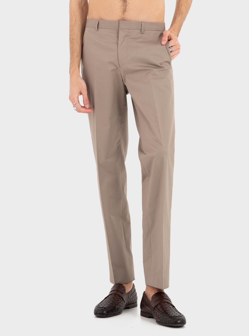 HUGO Extra-Slim-Fit Trousers In A Stretch Cotton Twill Hesten253X - Light Brown